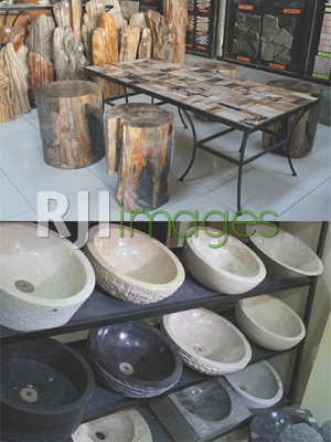 Table batu fosil dan wastafel berbagai macam bahan batu batu fosil